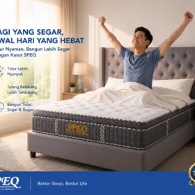 Kesehatan tulang belakang dan kualitas tidur adalah investasi jangka panjang. Segera ganti alas tidur lama Anda dengan kasur kesehatan busa Speq yang baru.